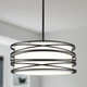 15.7'' Black Drum Chandelier For Dining Room Farmhouse Rustic Pendant Light 3-Light Modern Hanging Ceiling Light Fixture For Hallway Kitchen Island Bedroom