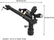 Zerodis Irrigation Sprinkler  1.5in to 1in DN25 Female Thread Adjustable 360 Degree Rotating Rocking Arm Sprinkler Lawn Sprinkler for Farm Irrigation