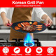 Korean Grill Pan With Nonstick 6-Layer Coating Abnaok 13" Round Bbq Griddle With 2Pcs Steel Wire Cleaning Cloth Compatible For Induction Gas Stove Electric Cooktop Indoor Or Outdoor Grilling