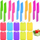 20 Pcs Kids Knife Set With Cutting Board Plastic Child Safe Knives For Real Cooking Serrated Edges Toddler Knife Children Chopping Board Kid Cutting Utensils For Fruit Bread Lettuce