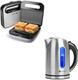 Aigostar Sandwich Maker Non-Stick Panini Press Sandwich Maker And Aigostar Electric Kettle 1.7L Electric Tea Kettle With Led Illumination