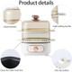 2 In 1 Electric Hot Pot With 10.5L 2-Tier 8 Modes Food Steamers Vegetable Steamers With Boil Dry Protection 1200W White (Stainless Steel Steamer Gasket)