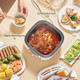 2 In 1 Electric Hot Pot With 10.5L 2-Tier 8 Modes Food Steamers Vegetable Steamers With Boil Dry Protection 1200W White (Stainless Steel Steamer Gasket)