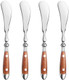 Butter Spreader Set，4Pcs Butter Knives，Premium Stainless Steel 18/8 Butter Cheese Jam Appetizer Spreading Knives With Comfortable Bakelite Handle，Wood Grain Handle