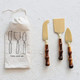 Creative Co-Op Stainless Steel And Resin Charcuterie Knives In Drawstring Bag Set Of 3 Styles