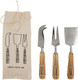 Creative Co-Op Stainless Steel And Resin Charcuterie Knives In Drawstring Bag Set Of 3 Styles