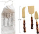 Creative Co-Op Stone And Acacia Wood Charcuterie Leather Tie And Canapé Knife Natural Cheese/Cutting Board