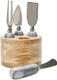 Creative Co-Op Stainless Steel Charcuterie Knives With Rattan Wrapped Handles Set Of 3 Styles