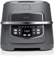 Crux Smokeless Indoor Grill And Digital Air Fryer Oven Combo With Adjustable Temperature And 5 Preset Functions Large 12" X 12" Grate And 5.8 Qt Basket Matte Gray