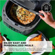 Crux Smokeless Indoor Grill And Digital Air Fryer Oven Combo With Adjustable Temperature And 5 Preset Functions Large 12" X 12" Grate And 5.8 Qt Basket Matte Gray