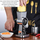Rotary Cheese Grater Hand Crank Kitchen Handheld Zester Grater With Handle Food Vegetable Gourmet Potato Small Counter Top Stainless Steel Metal Standing (Silver7.7In)