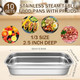 10 Set 1/3 Size Stainless Steel Food Storage Containers With Lids 2.5" Deep Hotel Pans Lid Steam Table Pan Metal Meal Food Grade Containers For Chicken Fruits Vegetables Kitchen Restaurant zer