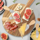 5 Pcs Round Charcuterie Board And Knife Set - 16 Inch Wooden Cheese Board With 4 Stainless Steel Cheese Knives Acacia Wood Food Cutting And Serving Boards For Home