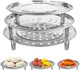 3Pcs Steamer Rack Stainless Steel Canning Rack Cooking Food Vegetable Steaming Tray Thickened Steaming Rack Stand 22Cm 24Cm 26Cm