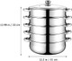 Doitool Stainless Steel Steamer 5 Tier Steamer Pots With Lid Cookware Steaming Pots (5 Layers 28Cm)