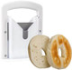 "Everdwell Adjustable Bagel Slicer – Guillotine Cutter For Large Bagels With Safety Guard & Steel Blade"