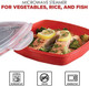 Vented Microwave Steamer For Vegetables Rice And Fish Red