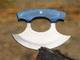 D2 Ulu Knife Pizza Cutter Rocker Knife Mezzaluna Knife With Sheath Rocker Boning Knife For Slicing Chopping Camping Outdoor Kitchen (Blue Pakka Wood Handle)