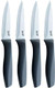 Glad Paring Knife Set Pack Of 4 Sharp Stainless Steel Blades With Non-Slip Handles 3.5-Inch Kitchen Knives For Cutting Vegetables And Peeling Fruitgray