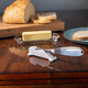 Jbthings Stainless Steel Butter Spreader Knives Set (2-Pack) - 3-In-1 Butter & Cheese Slicer With Serrated Edge & Curling Holes. Includes Top Stand And A Stick-Anywhere Knife Holder