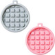 2-Pack Silicone Waffle Mold Muffin Pans Molds Waffle Maker Baking Tray Mold Bakeware For Waffle Cake Chocolate Craft Candy Soap Baking Blue&Pink (Square: 3.3X3.3X0.4 Inch)
