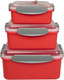 Microwave Food Storage Containers- Set Of 3 Nesting Microwave Cookware Meal Prep Containers W Locking Steam Vent Lids- Bpa Fridge And zer Safe