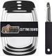 Gorilla Grip Cutting Board Set Of 3 And Vegetable Peeler Both In Black Color Cutting Boards Are Dishwasher Safe Peeler Has Swivel Blade 2 Item Bundle