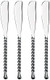 Gourmet Settings 4-Piece Knife Set-Silver Tear Collection-Polished/Matte Stainless Steel Spreaders Cheese And Butter Spreading Knives