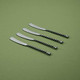 Gourmet Settings 4-Piece Knife Set-Silver Tear Collection-Polished/Matte Stainless Steel Spreaders Cheese And Butter Spreading Knives