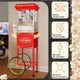 Foundation Popcorn Maker Machine With Cart - 8Oz Stainless Steel Kettle Makes Up To 48 Cups - Movie Theater Style Vintage Popcorn Machine Cart On Wheels By Great Northern Popcorn (Red)