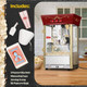 Foundation Popcorn Maker Machine With Cart - 8Oz Stainless Steel Kettle Makes Up To 48 Cups - Movie Theater Style Vintage Popcorn Machine Cart On Wheels By Great Northern Popcorn (Red)