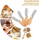 Grevosea 4Pcs Cheese Spreader Knives 4.7 Inch Wooden Handle Butter Spreader Stainless Steel Butter Knife For Cheese Jam Pastry Kitchen Accessories
