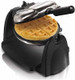 Hamilton Beach Belgian Waffle Maker With Removable Pfas- Durathon Nonstick Coated Plates Easy Flip Ceramic Grids Black (26031)