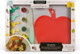 Handstand Kitchen Apple Shaped Cutting Board With 6" Serrated Knife For Kid Safe Cooking