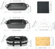 Hawok Cast Iron Rectangular Bakeware Roaster Pan14"X10" 6.4Qt With U-Rackcutting Board Cleaning Cloths Aluminum Foil Apron And Gloves Carry Bag 10-Piece For Indoor/Outdoor Cookingblack