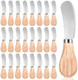 24 Pcs Cheese Spreader Knives With Wooden Handle Stainless Steel Butter Knife Spreader For Charcuterie Board Sandwich Appetizers Cocktail Spreading