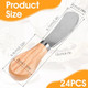 24 Pcs Cheese Spreader Knives With Wooden Handle Stainless Steel Butter Knife Spreader For Charcuterie Board Sandwich Appetizers Cocktail Spreading