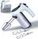 200W Hand Mixer Lightweight Electric Mixer With Turbo Function 5-Speed Handheld Mixer For Whipping Folding And Dough Kneading Compact Storage With Attachmentsblack
