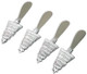 Holiday Christmas Tree Shaped - Silver Tone 5.8 Inch Stainless Steel Butter Cheese Knife Spreader Set Of 4