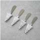 Holiday Christmas Tree Shaped - Silver Tone 5.8 Inch Stainless Steel Butter Cheese Knife Spreader Set Of 4