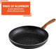 Imusa Usa Woodlook 8" Black Stone Fry Pan Handle And Speckled Nonstick Interior 8"