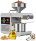 Electric Oil Press Machine Hot & Cold Press Oil Machine For Home & Commercial Automatic Oil Extractor For Walnut Olive Kernel Peanut Sesame Coconut Sunflower Seeds Soybean 110V Us Plug