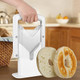 Stainless Steel Bagel Cutter Slicer With Safety Grip Reusable Bread Slicer Safety Shield Guillotine Cutter For Bread Muffin Kitchen 7.1×8.7In
