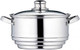 Kitchencraft Food Steamer 3 Tier Universal 3 Tier Steamer Insert In Box Stainless Steel Fits 16 18 And 20 Cm Pans Silver