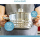 Kitchencraft Food Steamer 3 Tier Universal 3 Tier Steamer Insert In Box Stainless Steel Fits 16 18 And 20 Cm Pans Silver