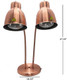 Dual Bulbs Food Heat Lamp 500W Food Warmer Light Adjustable Copper Heating Lamps For Buffet Restaurant Kitchen Parties standing (Dual Bulbs(110V))