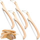4 Pack Bread Knife 16" Bread Bow Knife Wooden Sourdough Saw With Bow Design Stainless Steel Serrated Saw Cutter For Bagels Baguettes