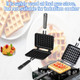 Waffle Pan Nonstick Waffle Maker Pan Made Of Aluminum Alloy Long Handle Non-Stick And Easy To Clean Gas Stove Waffle Maker Is Suitable For Camping Breakfast