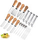 Cheese Knives Set With Wooden Handlemini Serving Tongs Spoons Forks Toothpick Flags For Party Christmas