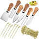 Cheese Knives Setmini Stainless Steel Cheese Knives Butter Knife50 Pcs Bamboo Picksforkperfect Cheese Slicer With Wooden Handlecharcuterie Accessories